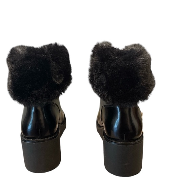 I.N.C. International Concepts Faux Fur Black Laceup Wedges - Picture 3 of 5